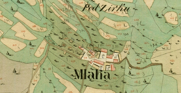 Mlaka na karti franc. katastra, 1827